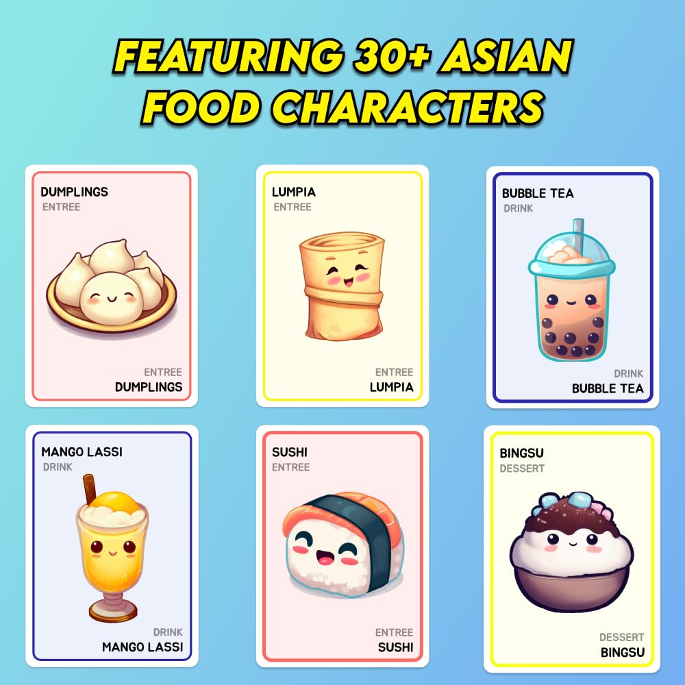 Potluck Showdown: Asian Food Card Game | Family-Friendly Strategy Game for Adults, Teens, & Kids | Ages 7+ | 2-6 Players | Average Playtime 10-30