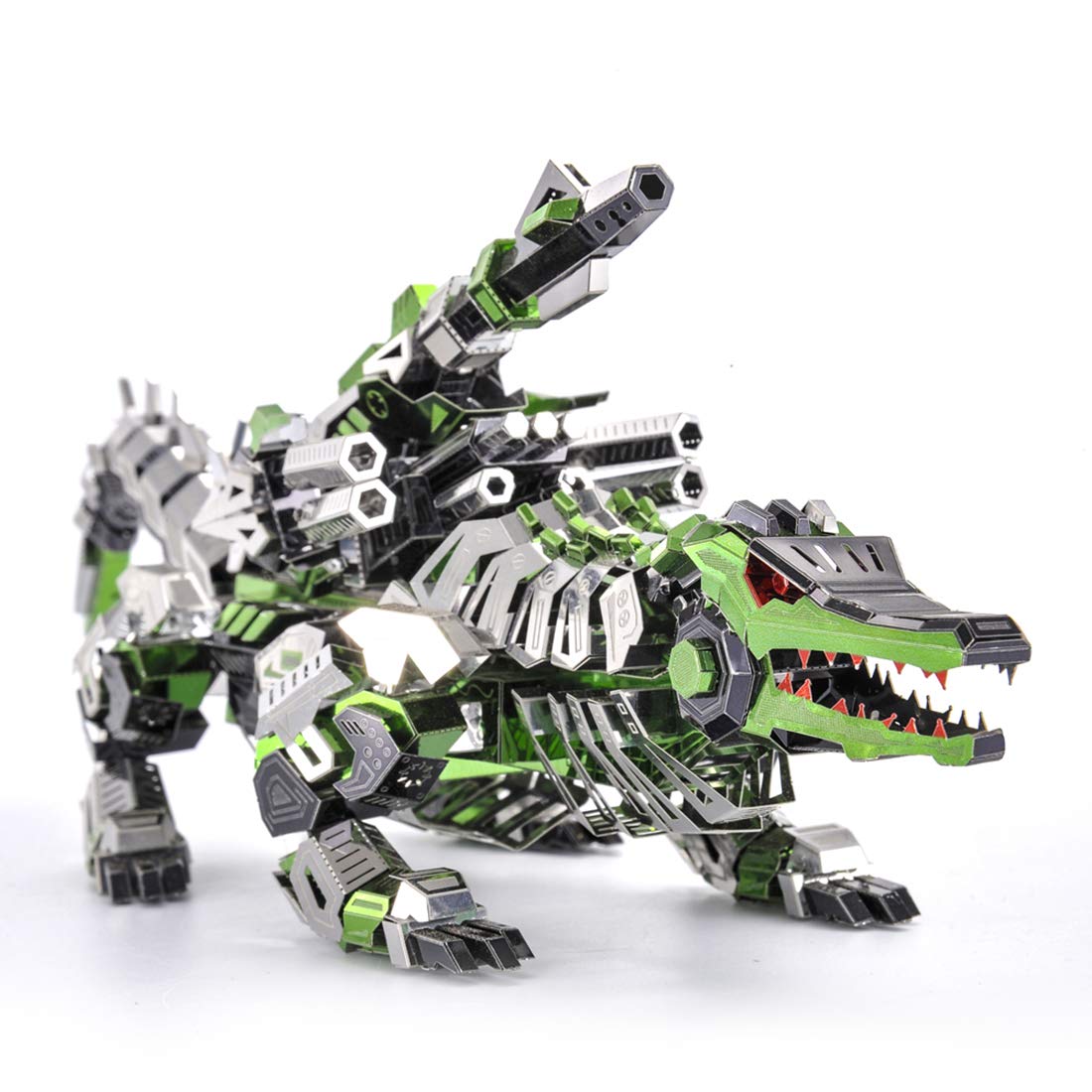 Microworld 3D Metal Puzzle,The Marsh Gavial Mechanical Crocodile Animal Model Building Kit, DIY Brain Teaser Challenge Metal Kits Art Craft Gifts Toy