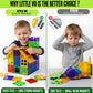 Little Vo Magnetic Tiles 100 pcs with 2 Cars, STEM Building Blocks for Kids, Educational Gift, Magnet Construction Toys for Toddlers, School Teacher