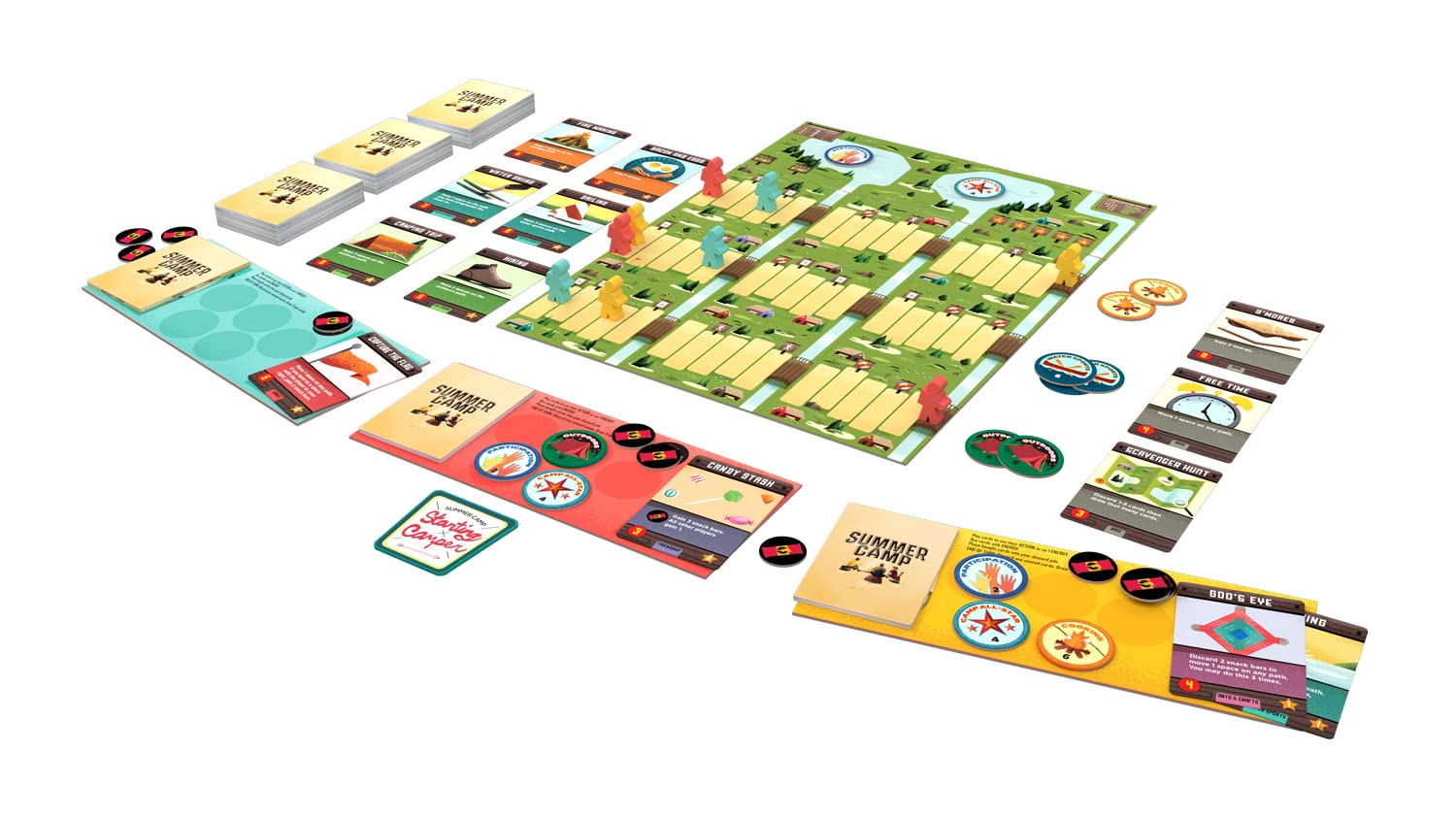 Buffalo Games Summer Camp Deck-Building Card Game - 2-4 Players, Ages 10+, 30-45 Min - Family Games - Portable Travel Set - Outdoor Activities