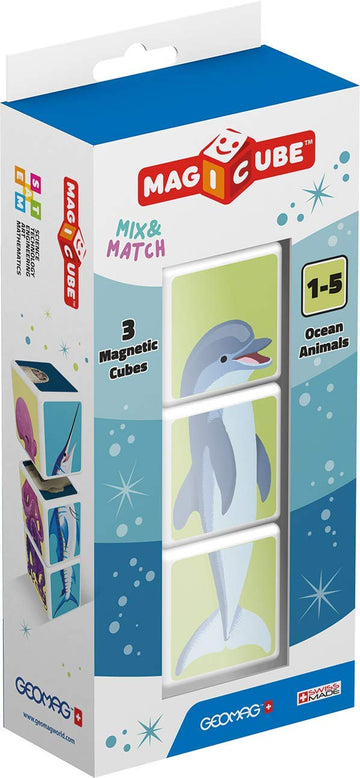 Geomag Magicube Ocean Animals - 3 Cubes - Magnetic Building Set