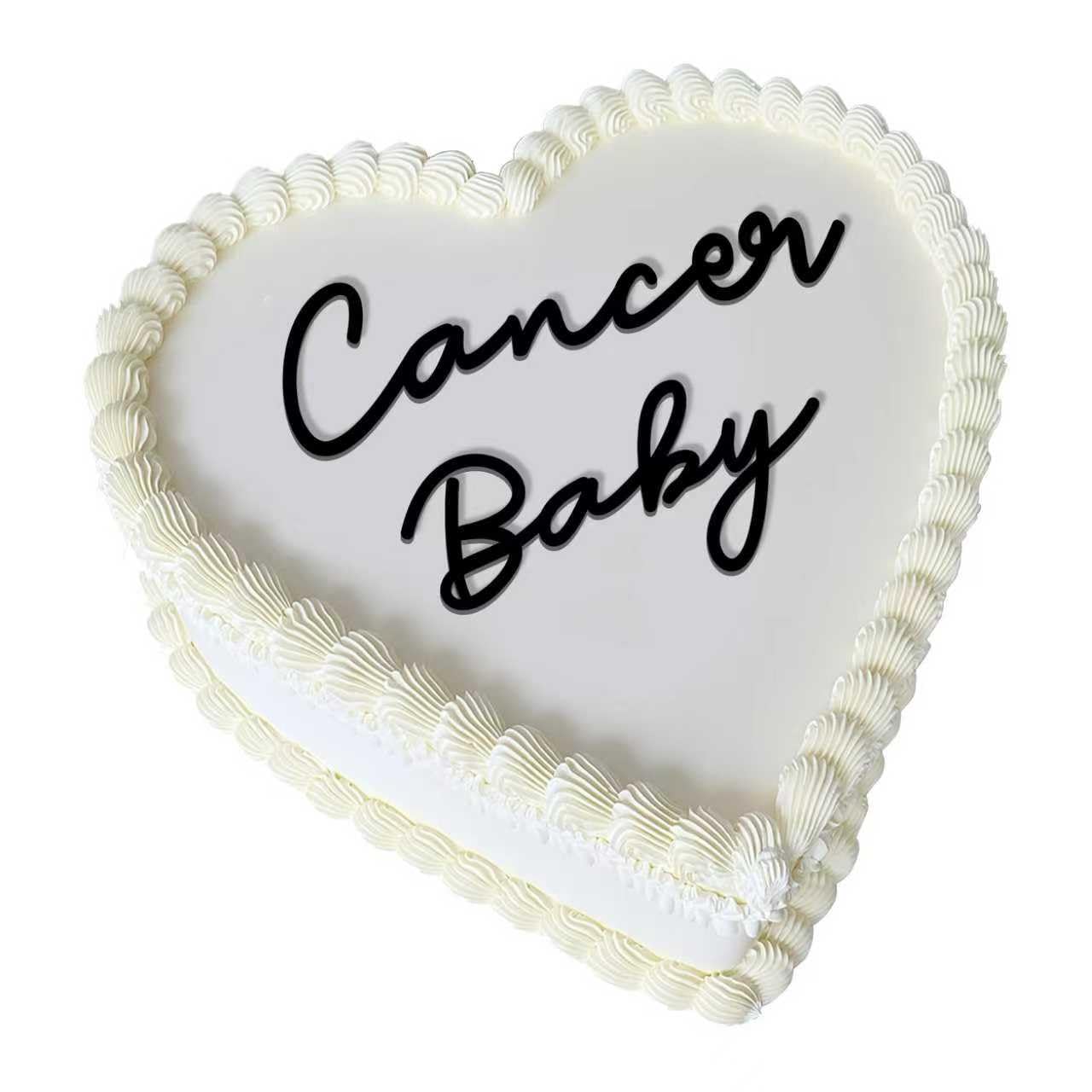 Cancer Cake Topper - Zodiac Birthday Decoration for Cancer Season, Horoscope Party Supplies for Baby or Adult Birthday (Cancer Baby black)