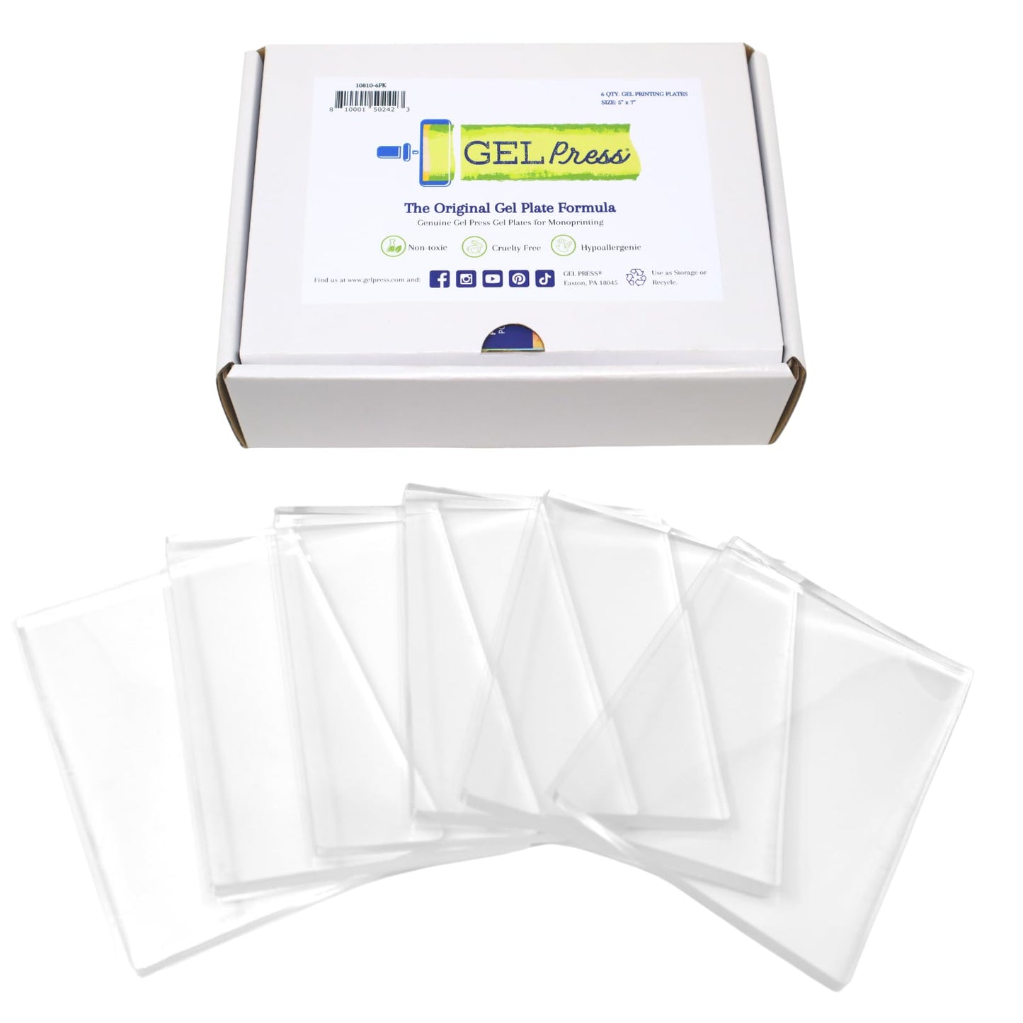 Gel Press Monoprinting Print Plates - 5” x 7” Gel Plate Class Pack Value Pack - Printmaking Supplies - Reusable Gel Printing Plates for Press Art