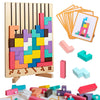 Wooden Montessori Russian Blocks Puzzle, 3D Stacking for Toddlers 3-6 Years Wooden Block, Montessori Educational Gift for Boys and Girls Board Game