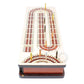 House of Cribbage - 4 Track - Continuous Cribbage Board Alphabet e Shape Inlaid in Maple Wood/Bloodwood : Size - 13.5" x 4.75" - Separate Storage