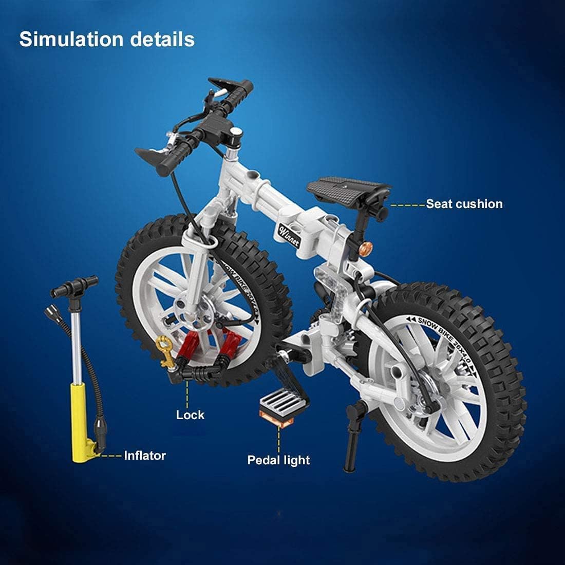 FULHOLPE Mountain Bike Building Blocks Set, MOC Foldable Bicycle Model Bricks Building Kit Compatible with Major Brands - 246 Pieces