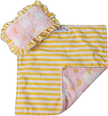 Baby Whitney Pink Clouds Doll Blanket & Pillow