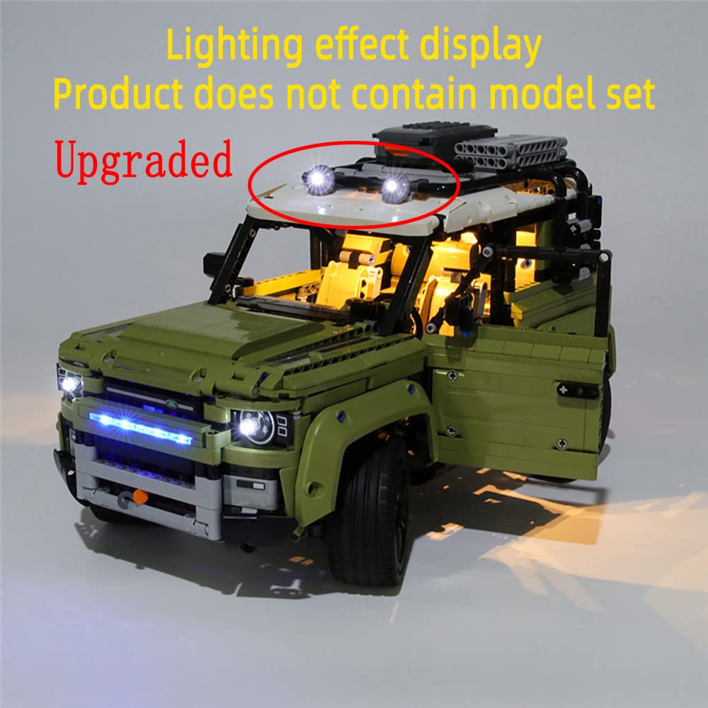 GEAMENT LED Light Kit for Technic Land Rover Defender - Compatible with Lego 42110 Building Model (Model Set Not Included)