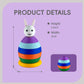JASSBOOY Montessori Stacking Toy 3D Rabbit Eggs Spinning Rainbow Stacker, Sensory & Educational Brain Development Toy for Toddlers, Fine Motor Skills