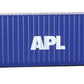 Walthers SceneMaster HO Scale Model of American President Lines APL (Blue, White) 40' Hi Cube Corrugated Side Container,949-8259