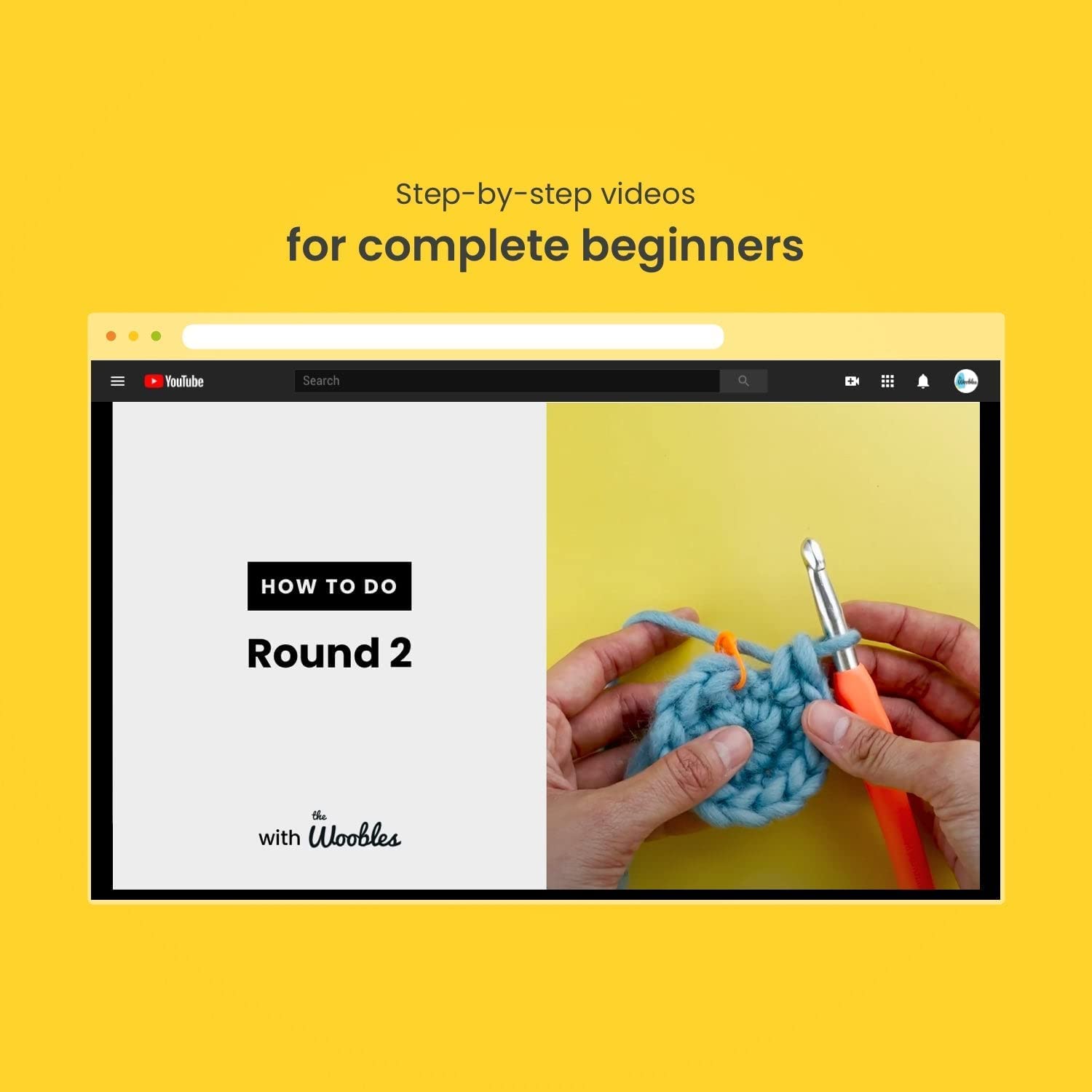 The Woobles Crochet Kit for Beginners - Easy Arts and Crafts Knitting & Crochet Animals Kit As Seen On Shark Tank - Bjørn The Narwhal