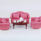 NWFashion Miniature Dollhouse Furniture 1/12 Scale Sofa Chair Sets with Beer (RED)