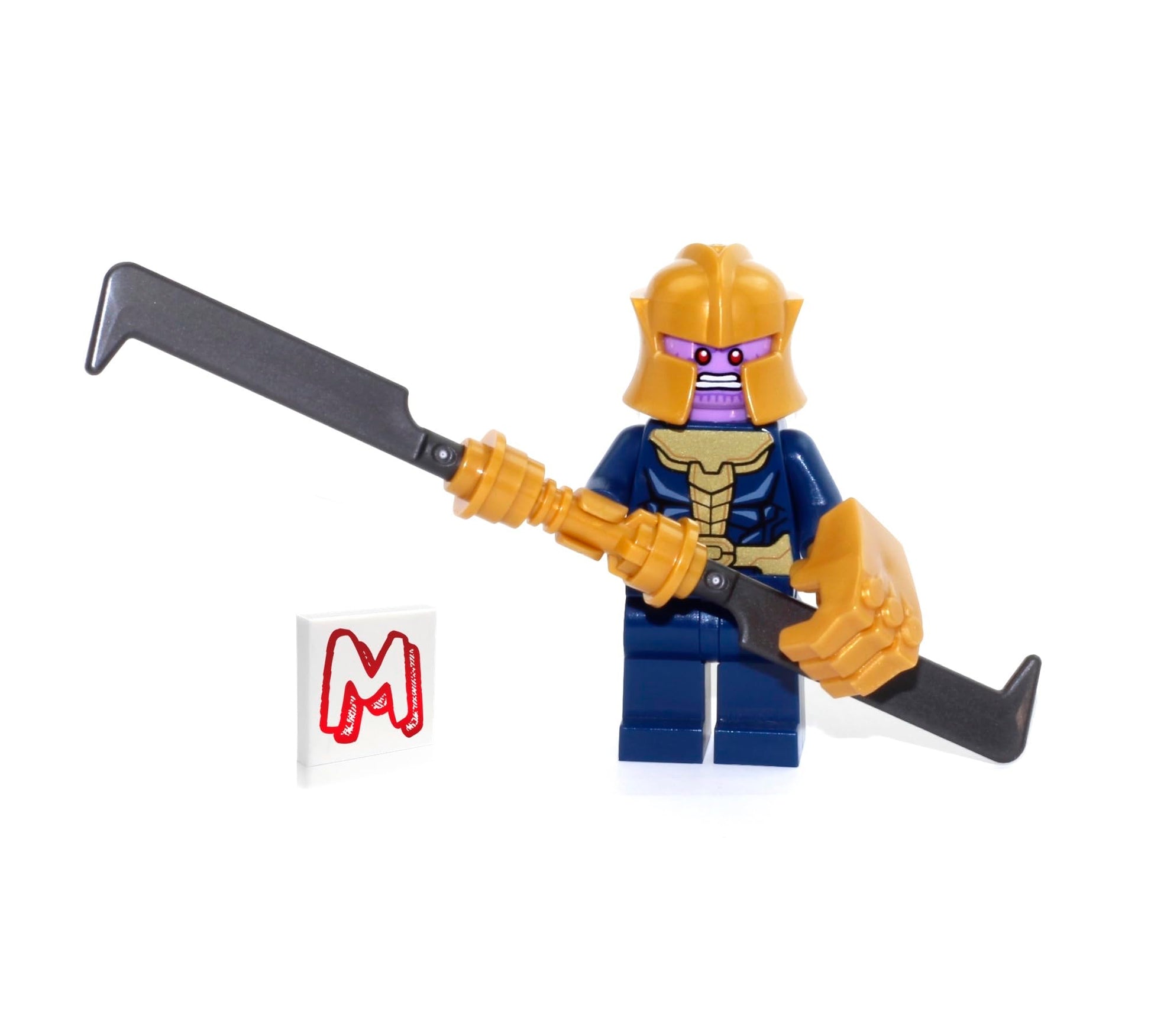 LEGO Marvel Super Heroes Avengers Infinity War Minifigure - Thanos in Gold Outfit with Sword and Gold Infinity Gauntlet Glove