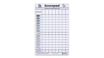 Volareo Mexican Train and Chicken Foot Dominoes Score Pad - 100 Scoring Sheets per Scorepad, 8.5 x 5.5 Inches - Score Sheets for Double 12 Domino