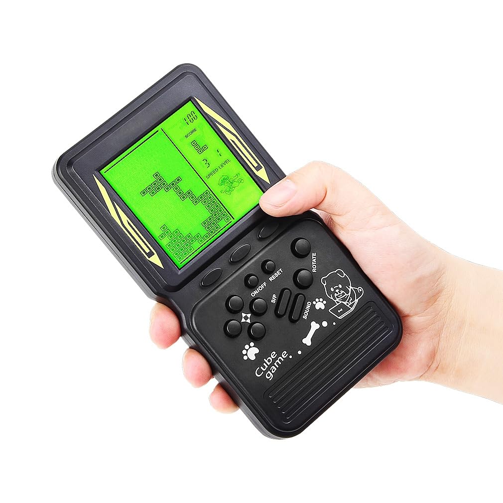 CZT New Retro Block Game Console Green Backlight Large Screen More Convenient for Playing Games Classic Nostalgia Puzzle Built-in 999 in 1 Brick Game