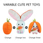 YUMEYA Bunny Stuffed Animal Reversible Cuddle Stuffed Pillow,Strawberry Transformed Rabbit Plush Zipper,Cute Kawaii Rabbit Toys Pillow Decoration