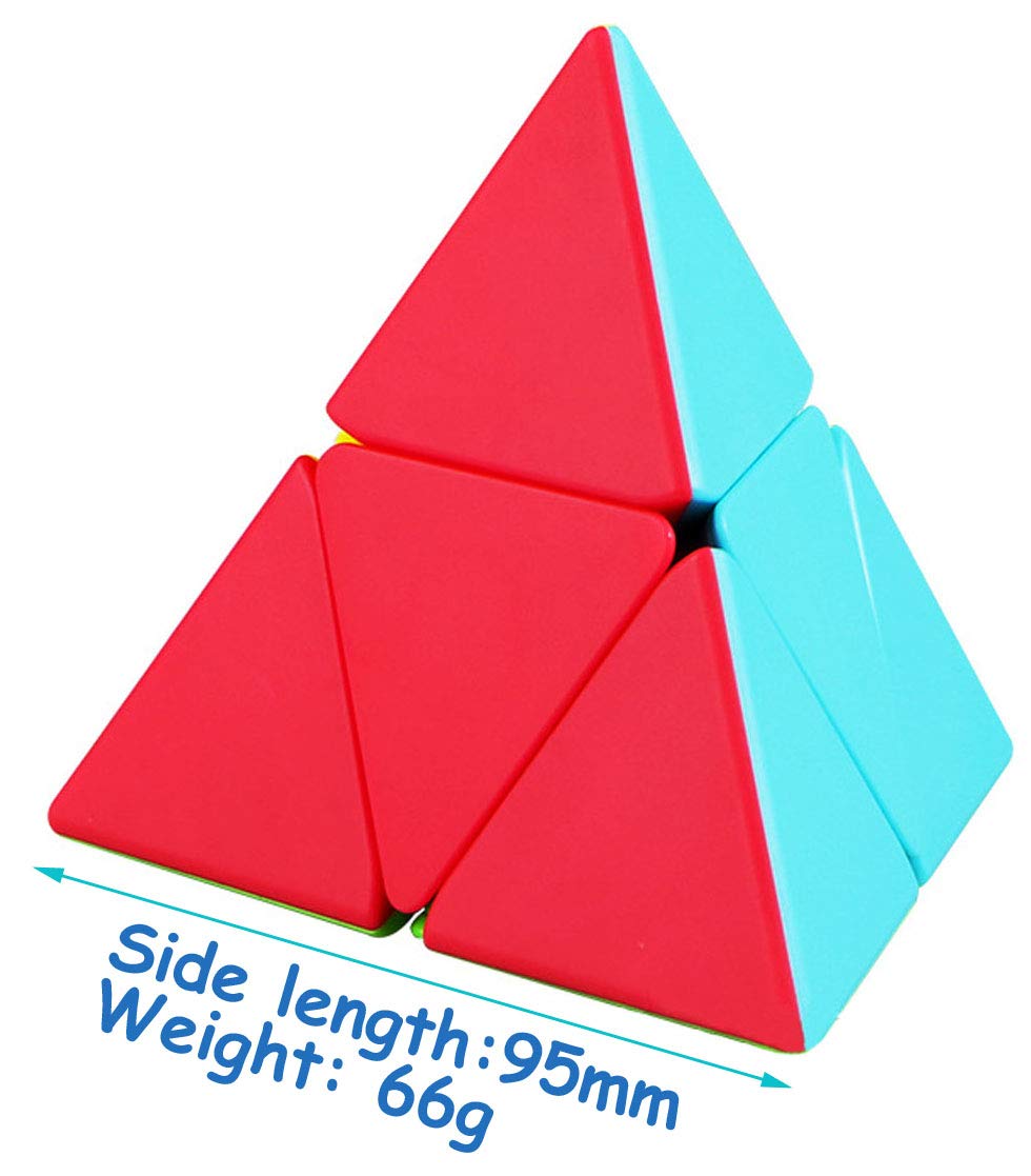 QIYI Pyramid Speed Cube 2X2 Stickless Triangle Magic Cube Puzzle Colorful