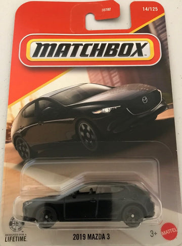 Matchbox 2019 Mazda 3 Hatchback [Black] 14/125-1:64 Scale Diecast Toy Vehicle