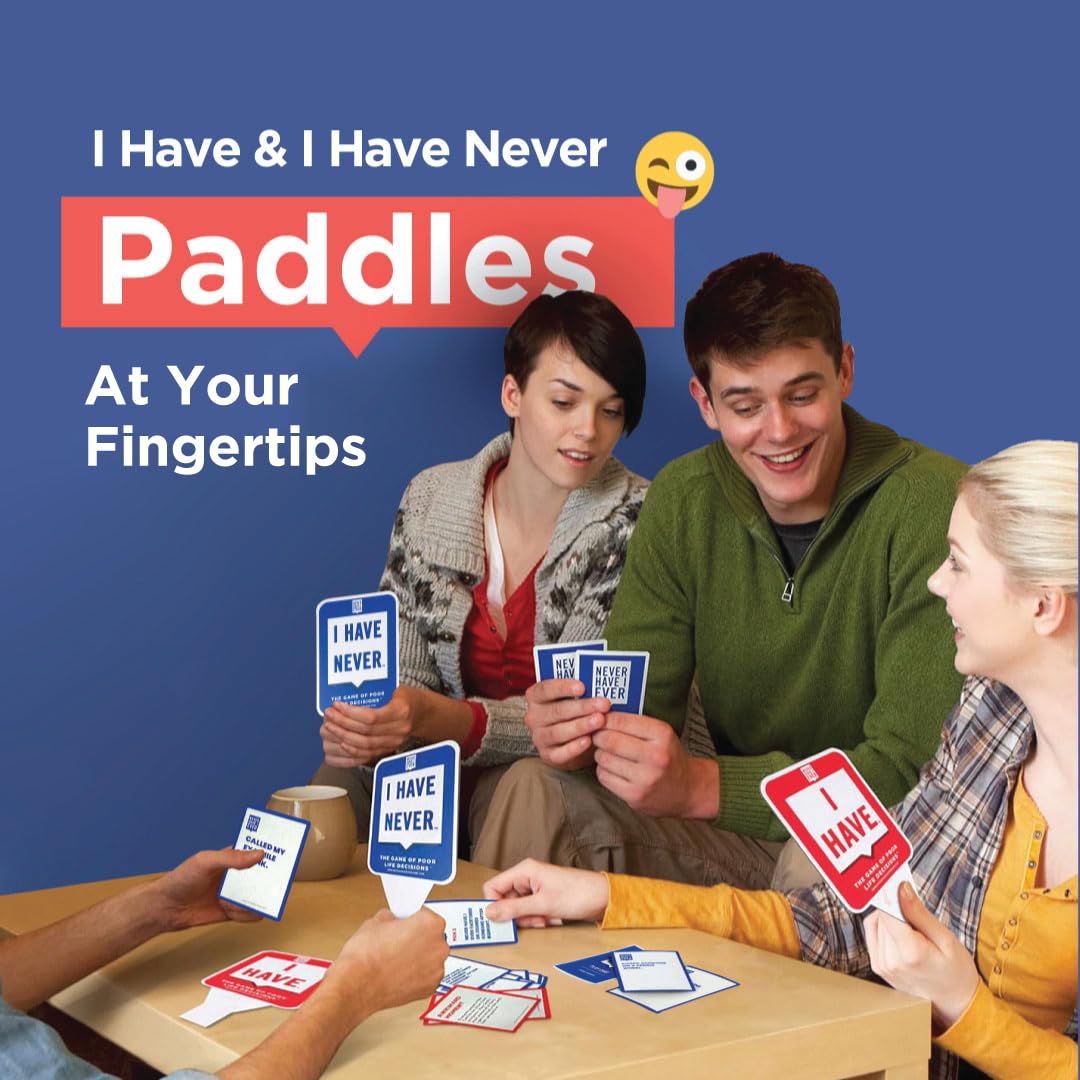 Never Have I Ever Card Game Paddles, Maximize the Fun of Playing Cards, 10 Physical I Have and I Have Never Paddles, Portable Adult Games for Game