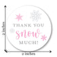 2"" Round Snowflakes Thank You Snow Much Favor Stickers (40 Labels) (Pink)