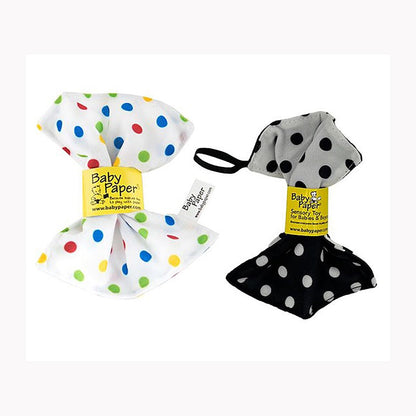 Baby Paper-2 Pack of Crinkly, Sensory Toys, White/Black Dot & Multi Color Polka Dot
