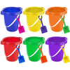 BeneFine Large Sand Pail with Shovel, 7'' Large Size Sand Water Bucket for Beach Fun Great Summer Party Accessory(6 Bucket + 6 Shovels)
