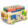 Wooden Montessori Toddler Toy Car Animal Shape Sorting & Peg Stacking Blocks Educational Learning Toy for Toddlers Ages 2-4 Fine Motor Skills