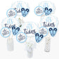 Big Dot of Happiness It's Twin Boys - Blue Baby Shower Centerpiece Sticks - Table Toppers - Set of 15