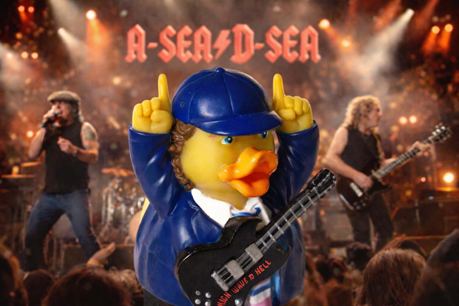CelebriDucks - A-Sea/D-Sea - High Wave to Hell - Floating Rubber Ducks - Collectible Bath Toy Gift for Kids & Adults of All Ages