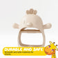 Beige Pacifier Teether Toy Never Drop Baby Teether Wrist Wearable Baby Teething Beige Baby Toys - Little Chick Newborn Toys by Muqee Peeko in Baby