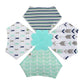 Pickle & Olive Baby Bandana Teething Bibs with Attached Silicone Teether, Set Of 4 - Blue Deer