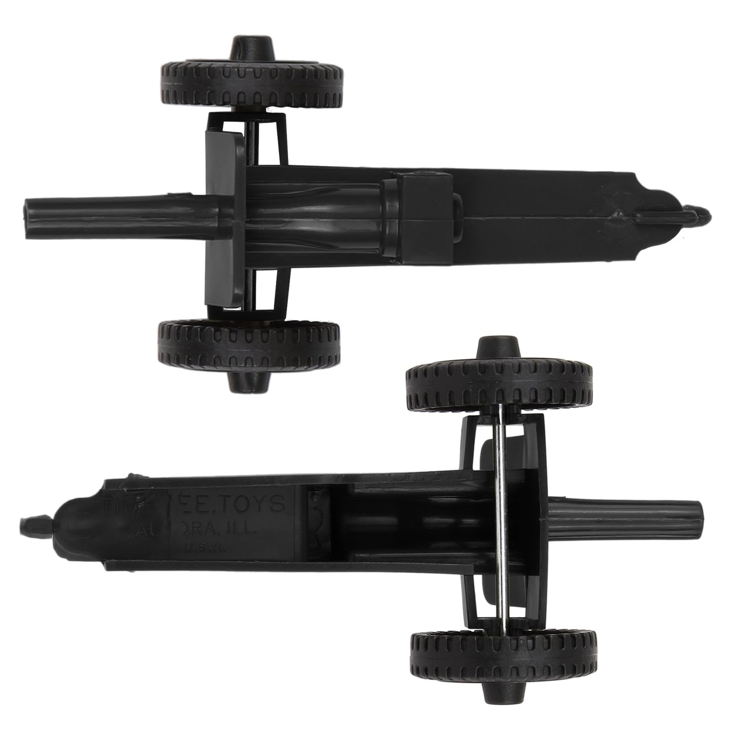 Tim Mee Toy TimMee M3 Artillery - Black 4pc Plastic Army Men Cannon Playset - Made in USA
