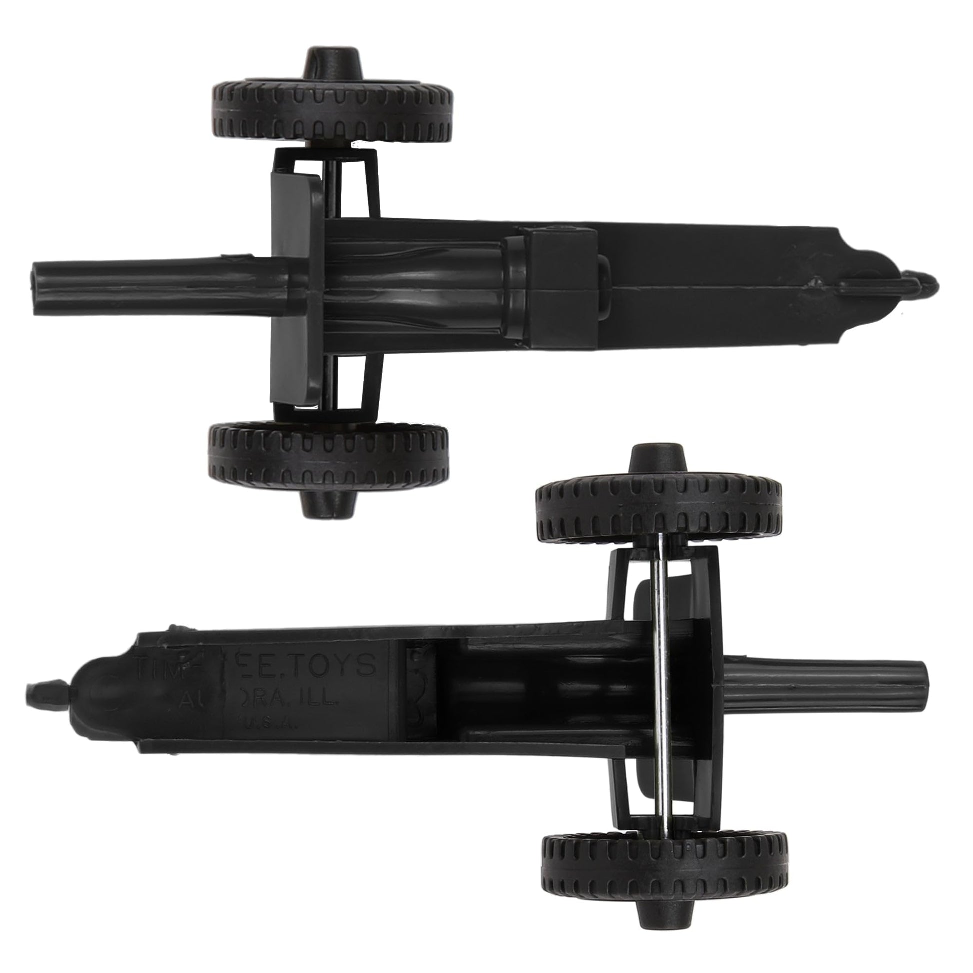 Tim Mee Toy TimMee M3 Artillery - Black 4pc Plastic Army Men Cannon Playset - Made in USA