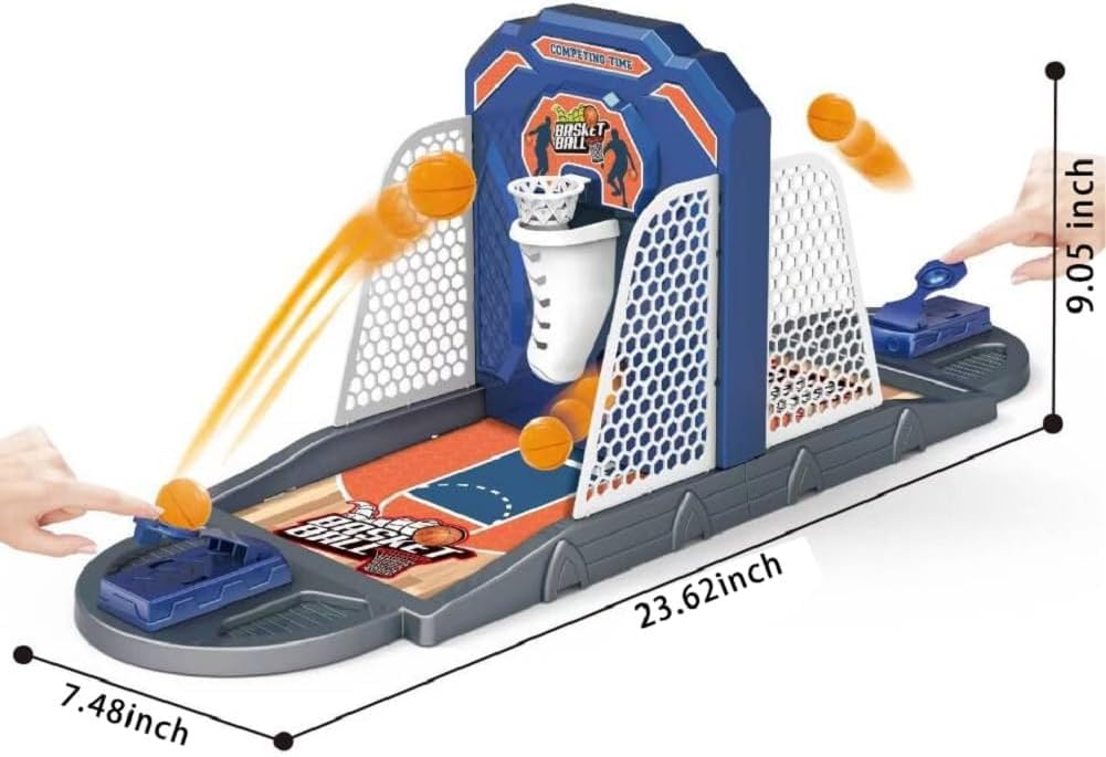 Odebiao Desktop Basketball Arcade - Interactive Finger Shoot Game with Auto-Scoring & Portable Court | 24" Mini Hoop for Kids Adults Family Game