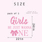GIOGUK Girls Just Wanna Be One Decal - First Birthday Party Decorations Wall Decals, Sweet Girls 1st Birthday Party Supplies Wall Sticker, Pink Bow