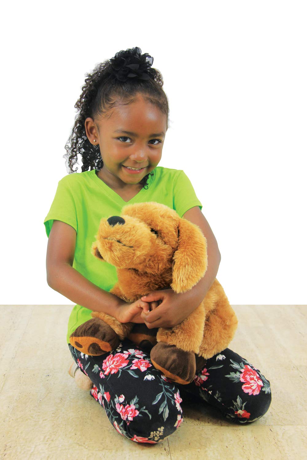 ROYLCO Theo The Sensory Companion Dog, Stuffed Animal, 2.5 lbs, Sensory Toy, Soft Fur, Heat/Cool Pack, Stuffed Animal for Children & Adults Brown