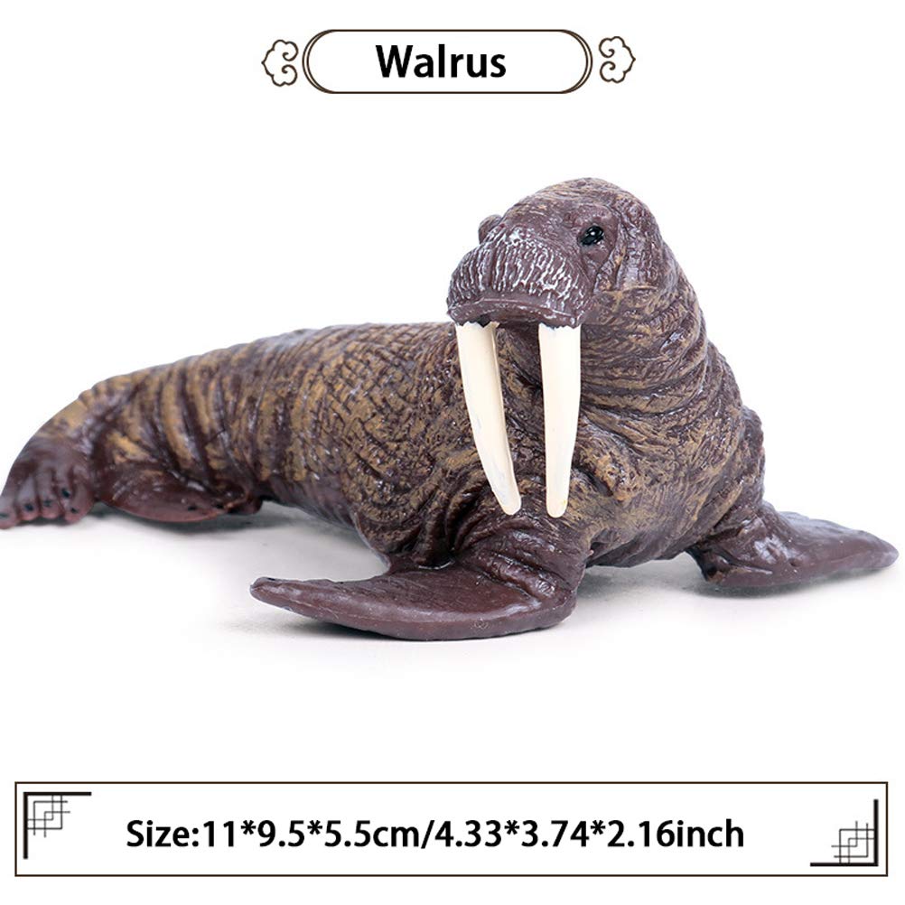 JOKFEICE Walrus Figures - Realistic Animal Figures Pretend Play Toy - Learning Educational Toy Christmas Birthday Gift Cake Topper Teacher Rewards