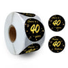 REWIDPARTY Black Gold 40th Birthday Stickers Rolls Cheers to 40 Years Stickers Happy 40th Birthday Stickers Birthday Party Favors Anniversary Party