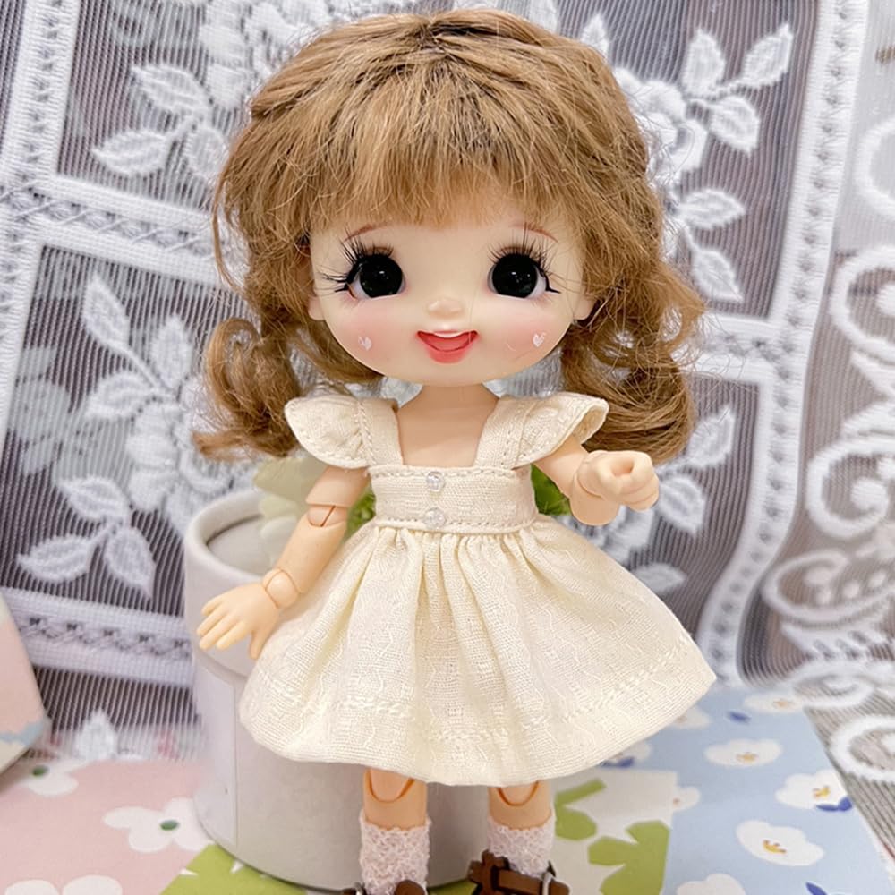 niannyyhouse OB11 1/12 BJD Doll Clothes Dress Bunny Shoes 4.3in Action Figures Doll Dressup (Green)