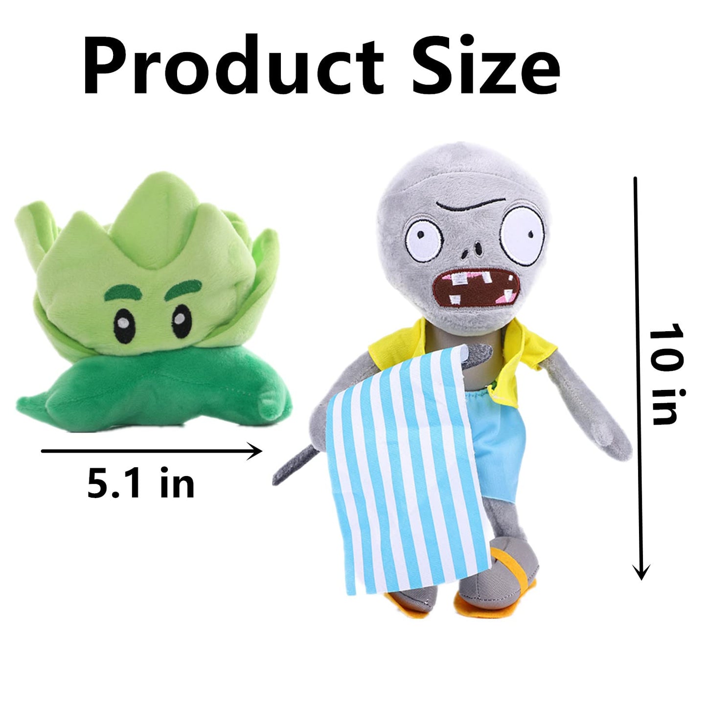 JHESAO 3 PCS Lettuce Plants and Zombies Plush Banner Zombies Toys PVZ Plush 1 2 Stuffed Soft Doll Coconut Cannon Plant Toy New