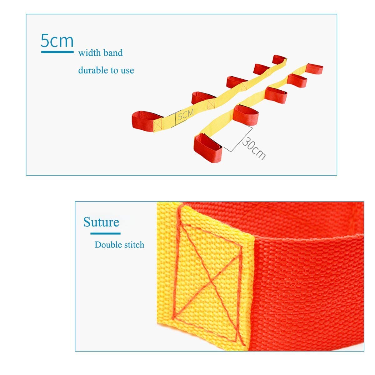 Sonyabecca Cooperative Band Walker 5-Legged Race Band Set Game Teamwork Training for Children Adult
