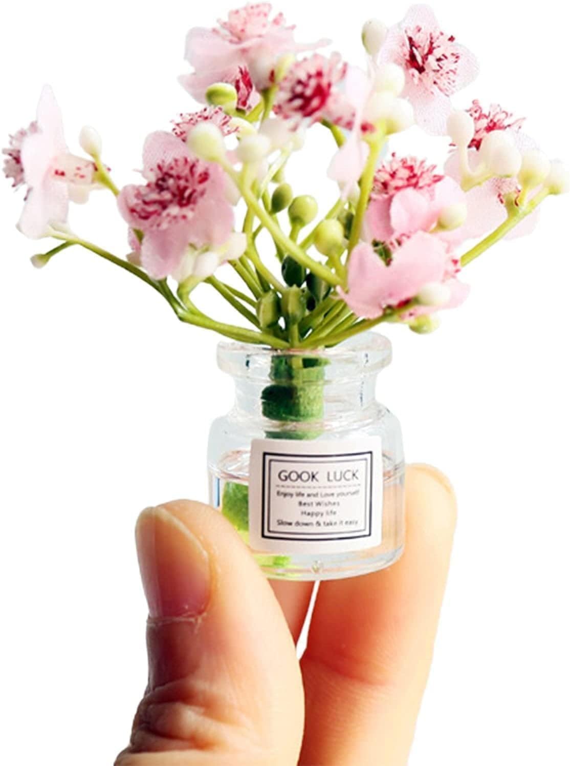 Miniature Flowers in Vase Set - 1:6 Scale Dollhouse Décor with Realistic Details, Tiny Floral Arrangements for Micro Landscape, Train Platform