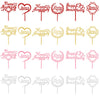 24Pcs Happy Anniversary Cake Topper Multicolour Acrylic Wedding Anniversary Cake Topper for Wedding Retirement Anniversary Celeration Party