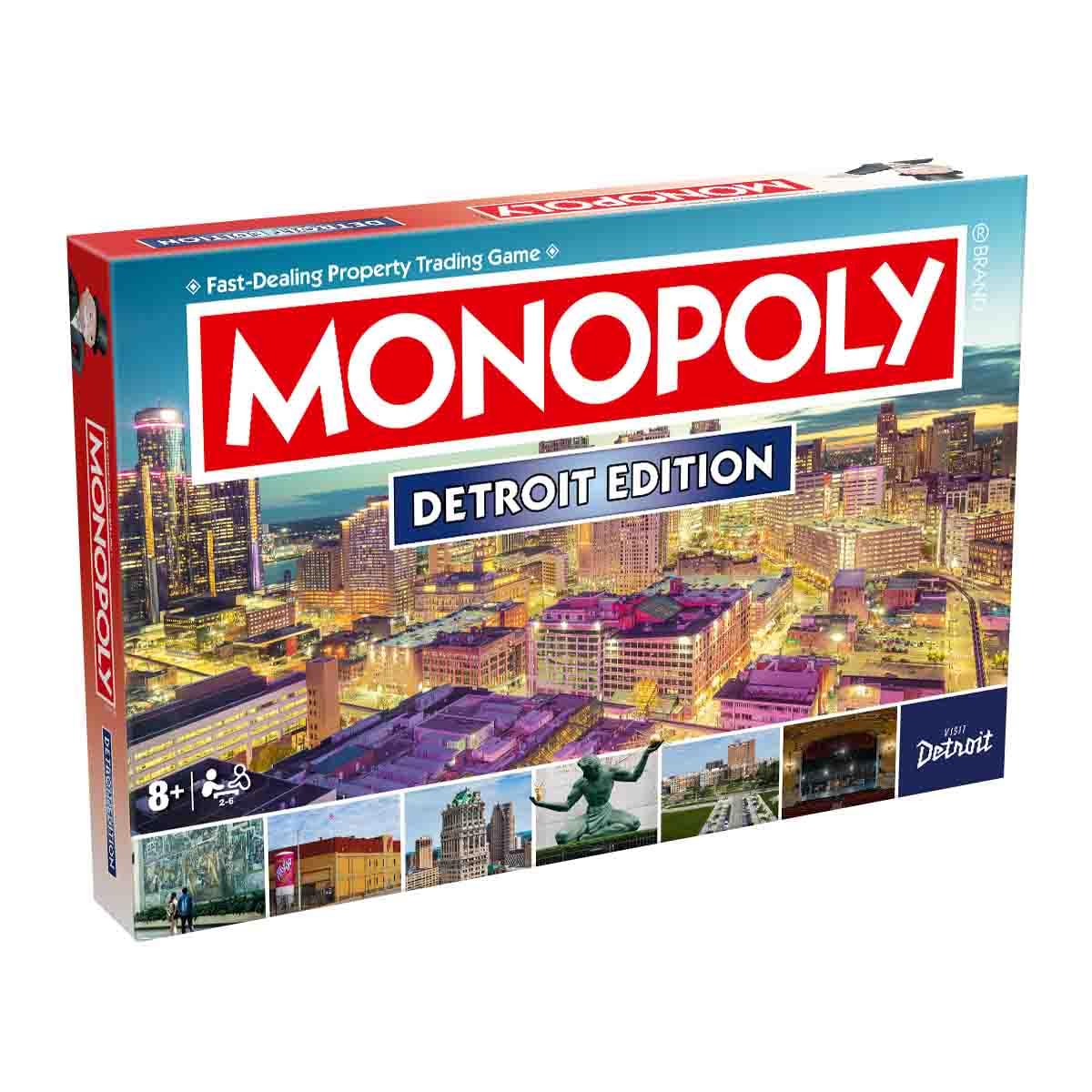 Monopoly Board Game Detroit MI Edition : 2-6 Players Family Board Games for Kids and Adults, Board Games for Kids 8 and up, for Kids and Adults, Ideal