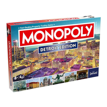 Monopoly Board Game Detroit MI Edition : 2-6 Players Family Board Games for Kids and Adults, Board Games for Kids 8 and up, for Kids and Adults, Ideal