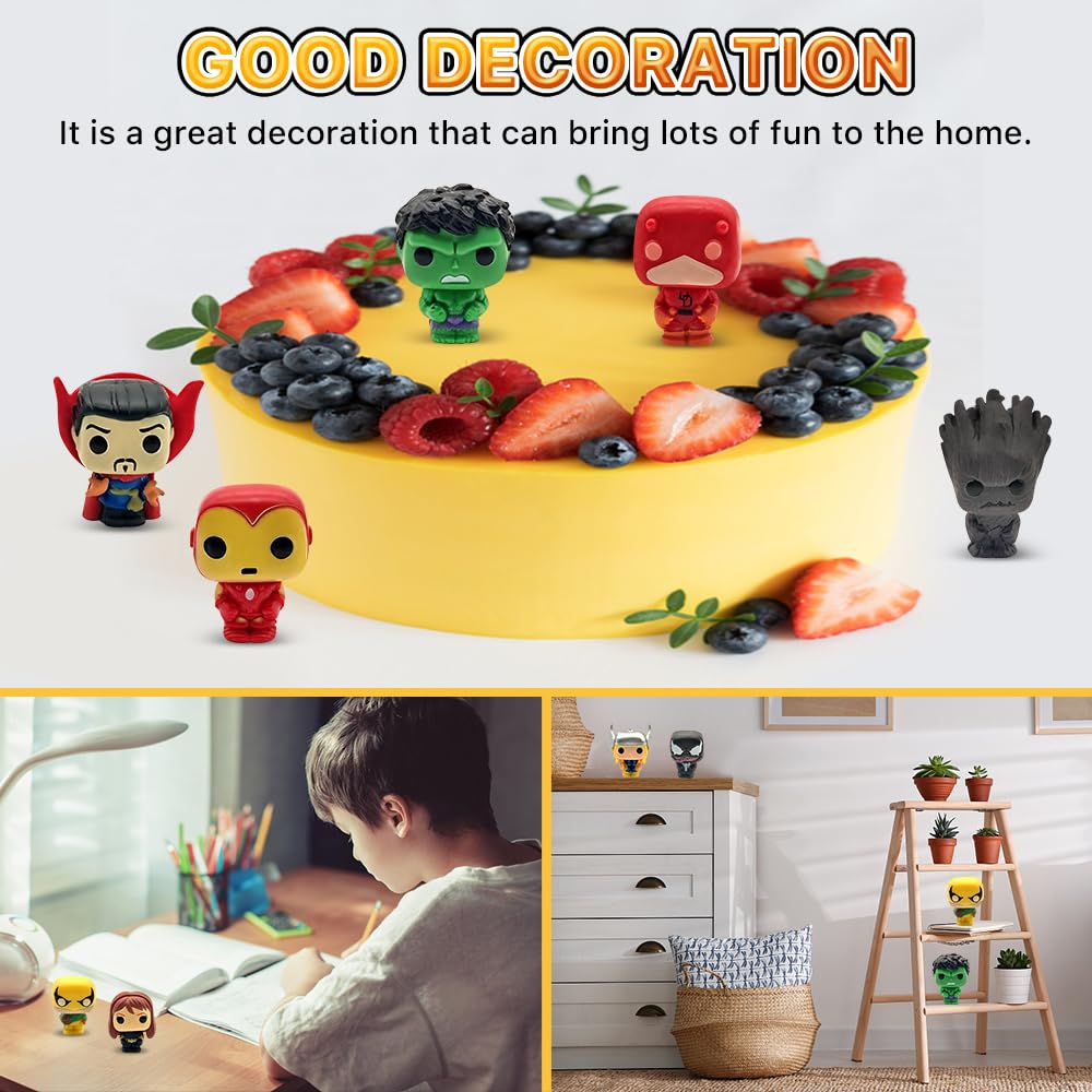 Joyday Action Figures, 24 PCS Mini Figures Toy Set, 1.38 Inch PVC Cake Topper Figures Decorations, Gift for Kids in Birthday Party, Christmas Day