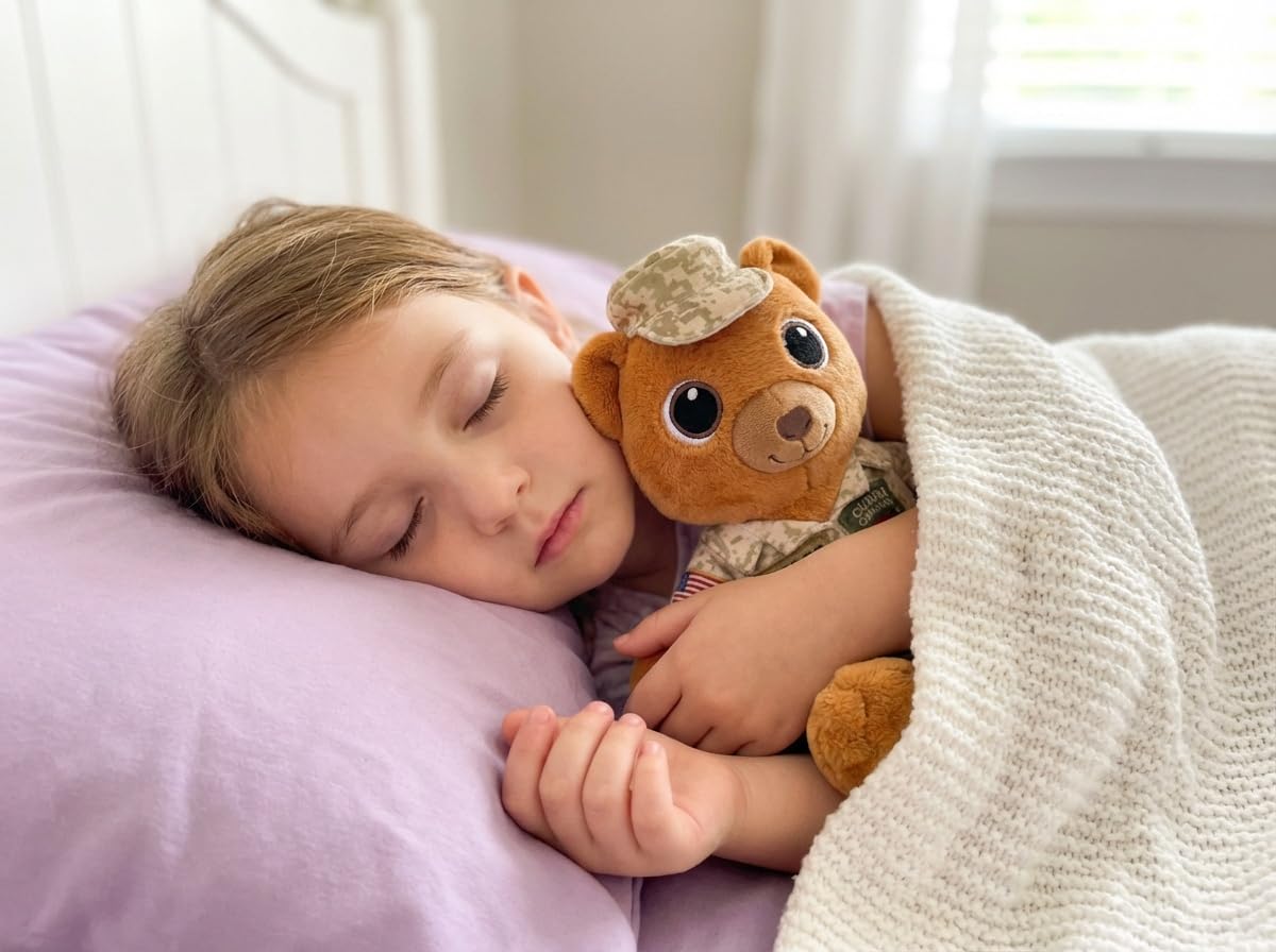 Toyledo Sergeant Snuggles Military Teddy Bear Plush, 10-Inch Soft Stuffed Animal, Camo Uniform Comfort Gift for Kids, Military Families, Veterans