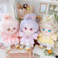 niannyyhouse 20cm Plush Doll Clothes Loose Solid Color Dress Headwear Soft Stuffed Plush Toy Dress Up Accessories (Yellow)