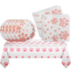Dog Birthday Decorations, Puppy Party Supplies, 20 Plates and 20 Napkin and 1 tablecloth , Puppy Theme Birthday Party Decoration for Girl