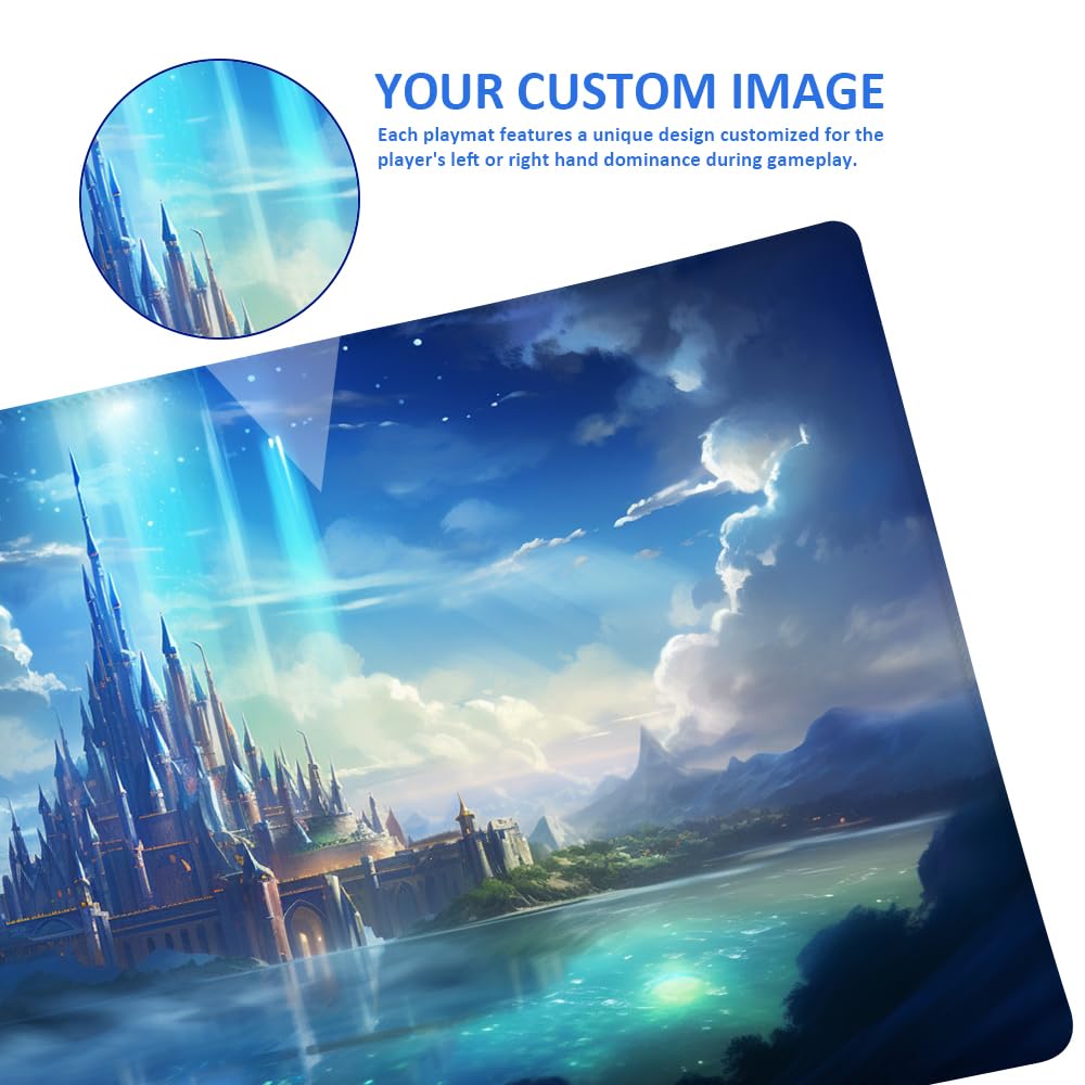 ZWHDSLC Custom Playmat 24" x 14" Non-Slip TCG Play Mats, Include Storage Bag - Printable Play Zone, Any Image Printed Your Design Tournament and Card